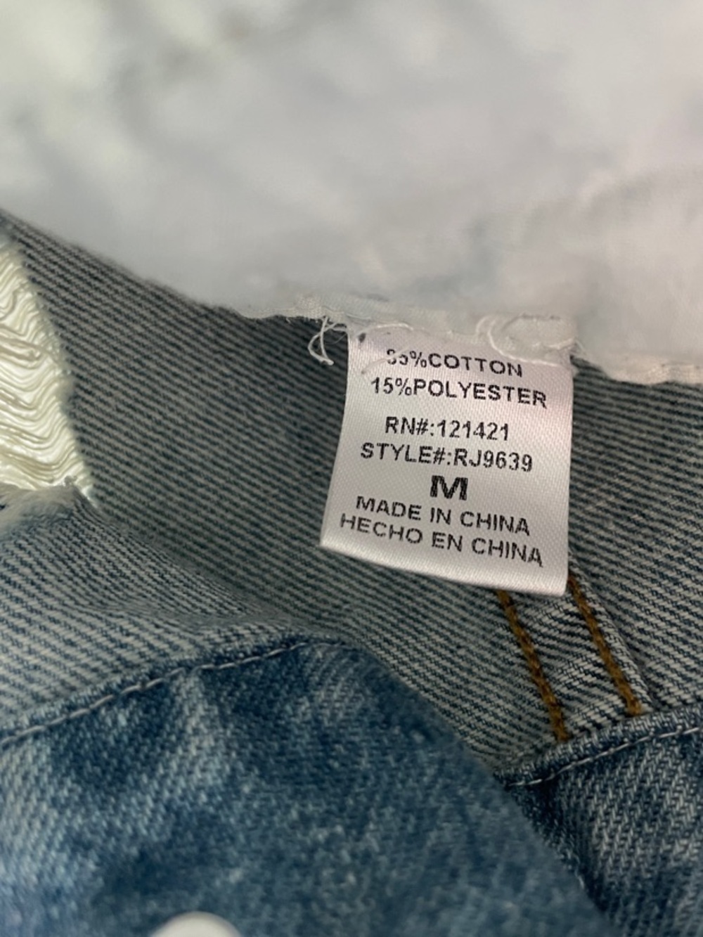 ELLISON Light Blue Distressed Denim Jean Trucker’s Jacket • Medium - Picture 16 of 16